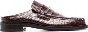 Martine Rose Loafers met krokodillen-effect Bruin