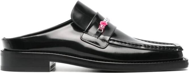 Martine Rose Leren loafers met ketting Zwart