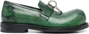 Martine Rose Loafers met slangenleer-effect Groen