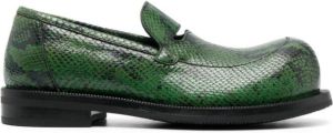 Martine Rose Loafers met slangenleer-effect Groen