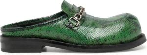 Martine Rose Loafers met slangenleer-effect Groen