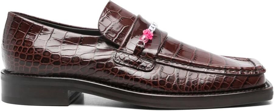 Martine Rose Loafers met logo van kralen Bruin