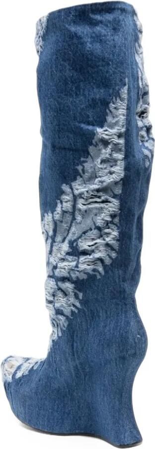 Masha Popova distressed-effect platform boots Blauw - Foto 2