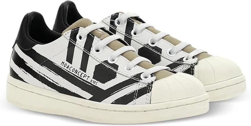 Master Of Arts Kids Gestreepte sneakers met shell neus Wit
