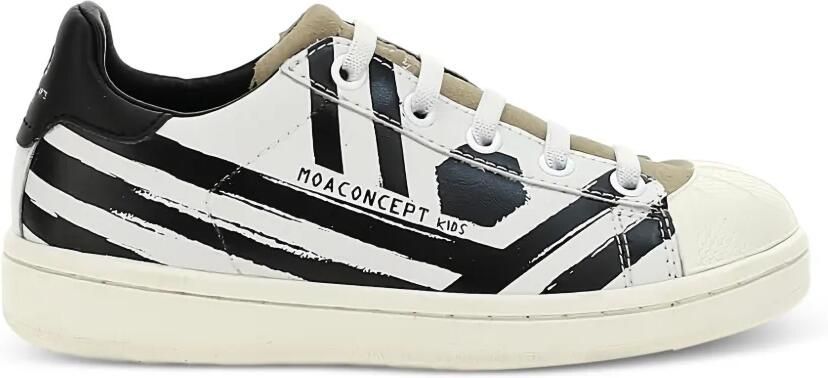 Master Of Arts Kids Gestreepte sneakers met shell neus Wit - Foto 3