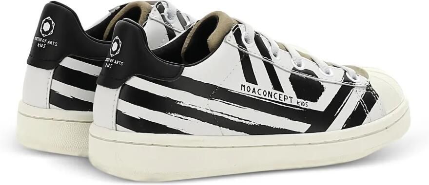 Master Of Arts Kids Gestreepte sneakers met shell neus Wit - Foto 2