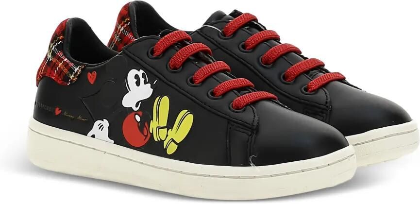 Master Of Arts Kids Mickey Mouse geruite sneakers Zwart