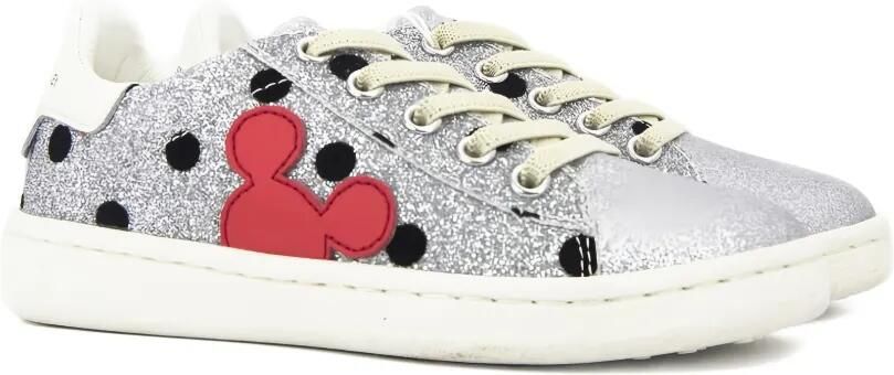 Master Of Arts Kids Sneakers verfraaid met glitters en stippen Zilver
