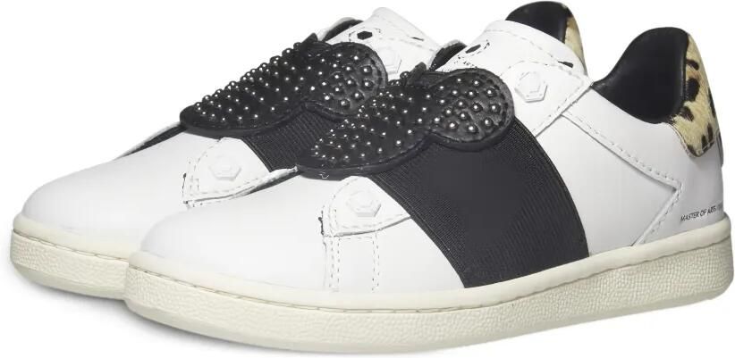 Master Of Arts Kids Sneakers verfraaid met studs en luipaardprint Wit