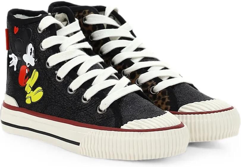 Master Of Arts Kids x Disney Mickey sneakers met luipaardprint Zwart