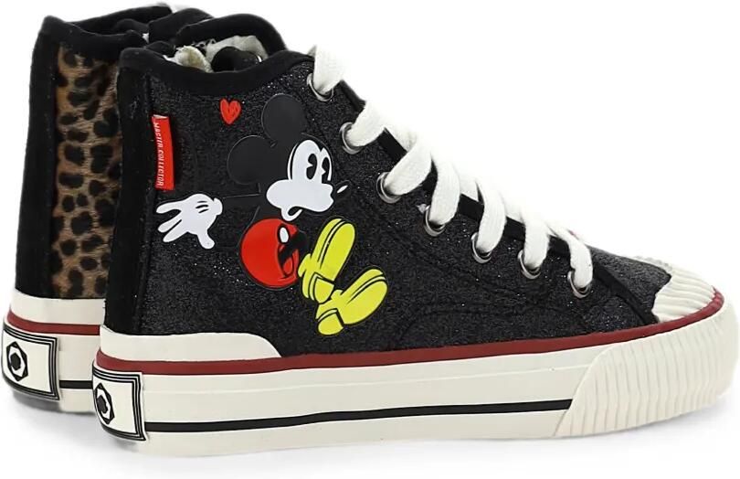 Master Of Arts Kids x Disney Mickey sneakers met luipaardprint Zwart - Foto 3