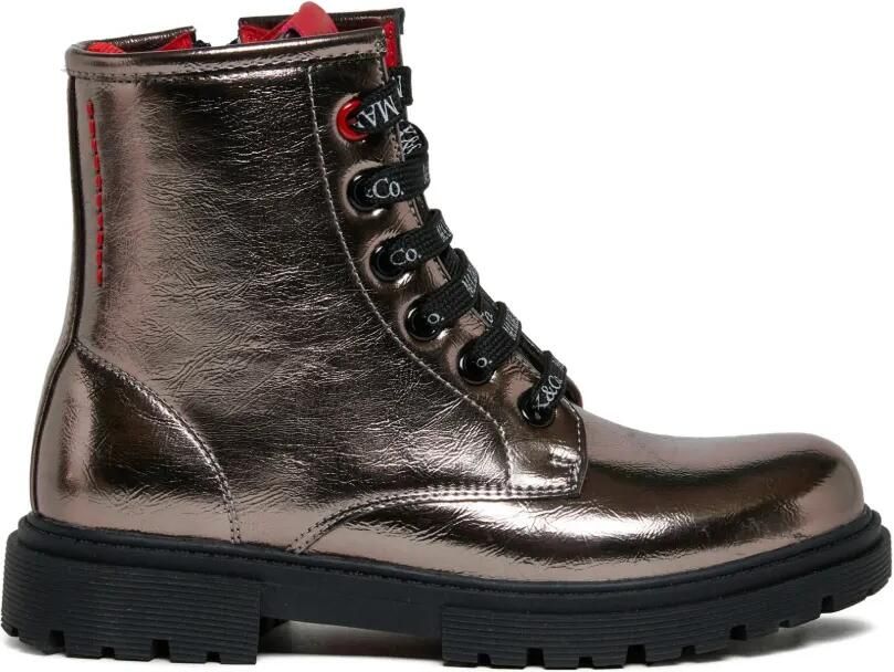 MAX&Co. Kids Enkellaarzen met metallic-effect Bruin - Foto 4