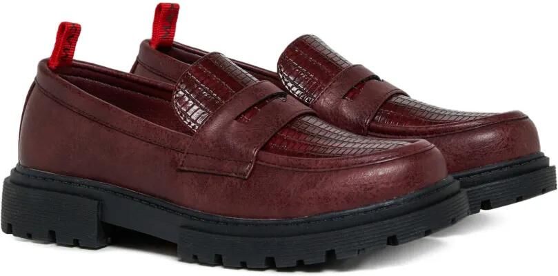 MAX&Co. Kids Loafers met chunky zool en krokodillen-reliëf Rood - Foto 4