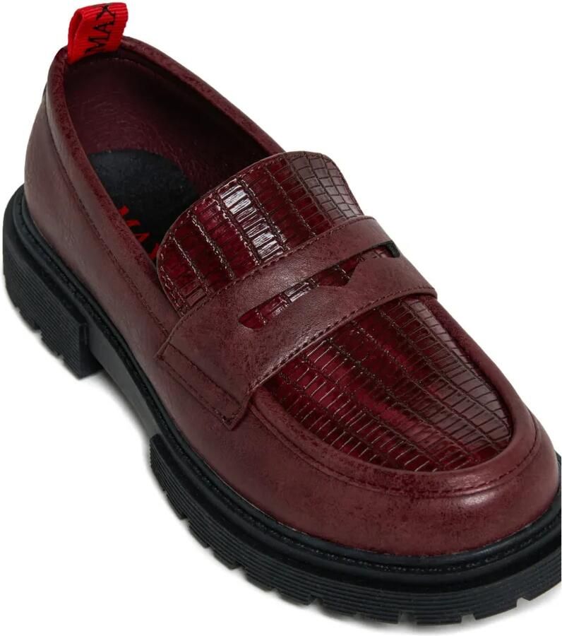 MAX&Co. Kids Loafers met chunky zool en krokodillen-reliëf Rood - Foto 2