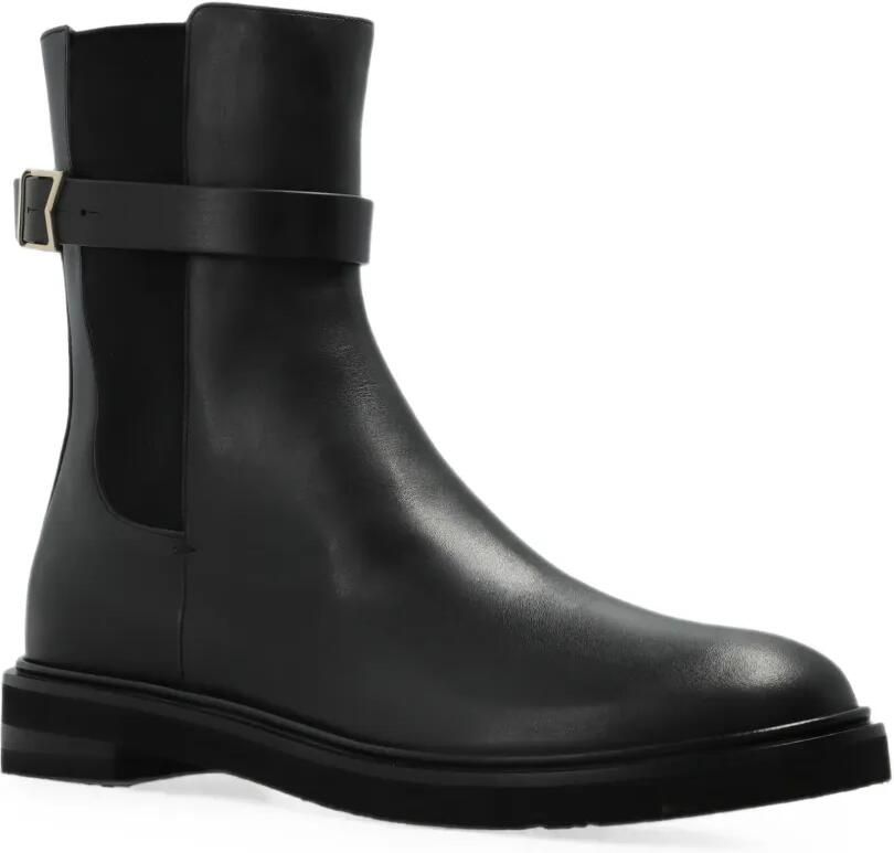 Max Mara Apio Chelsea leren laarzen met gespbandje Zwart