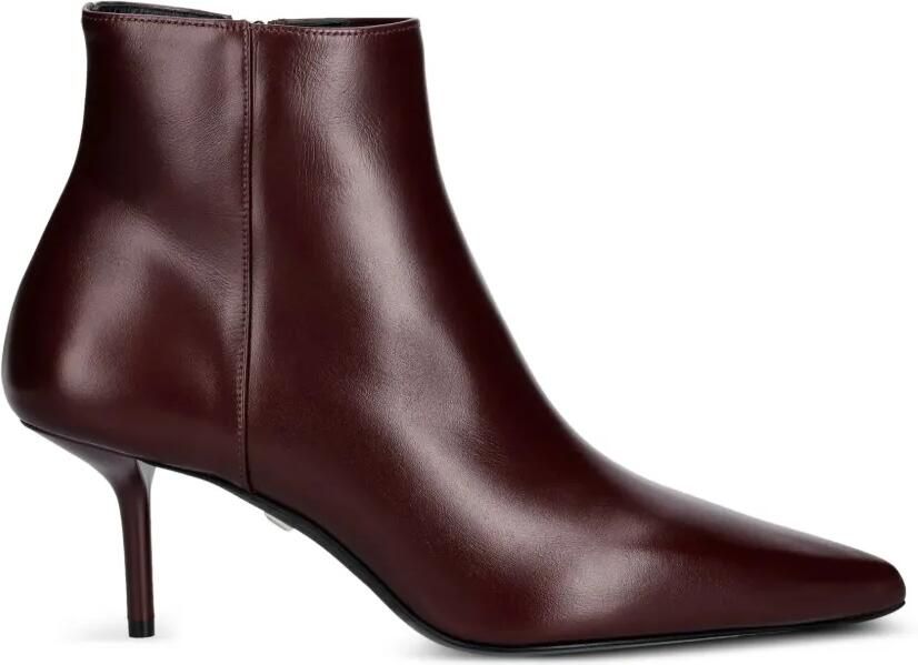 Max Mara Kalfsleren enkellaarzen met puntige neus Rood