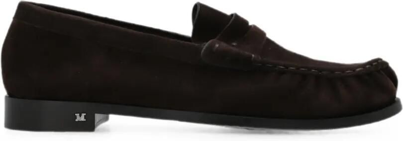 Max Mara Leren loafers Bruin
