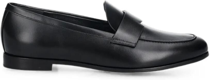 Max Mara Leren loafers met logoplakkaat Zwart