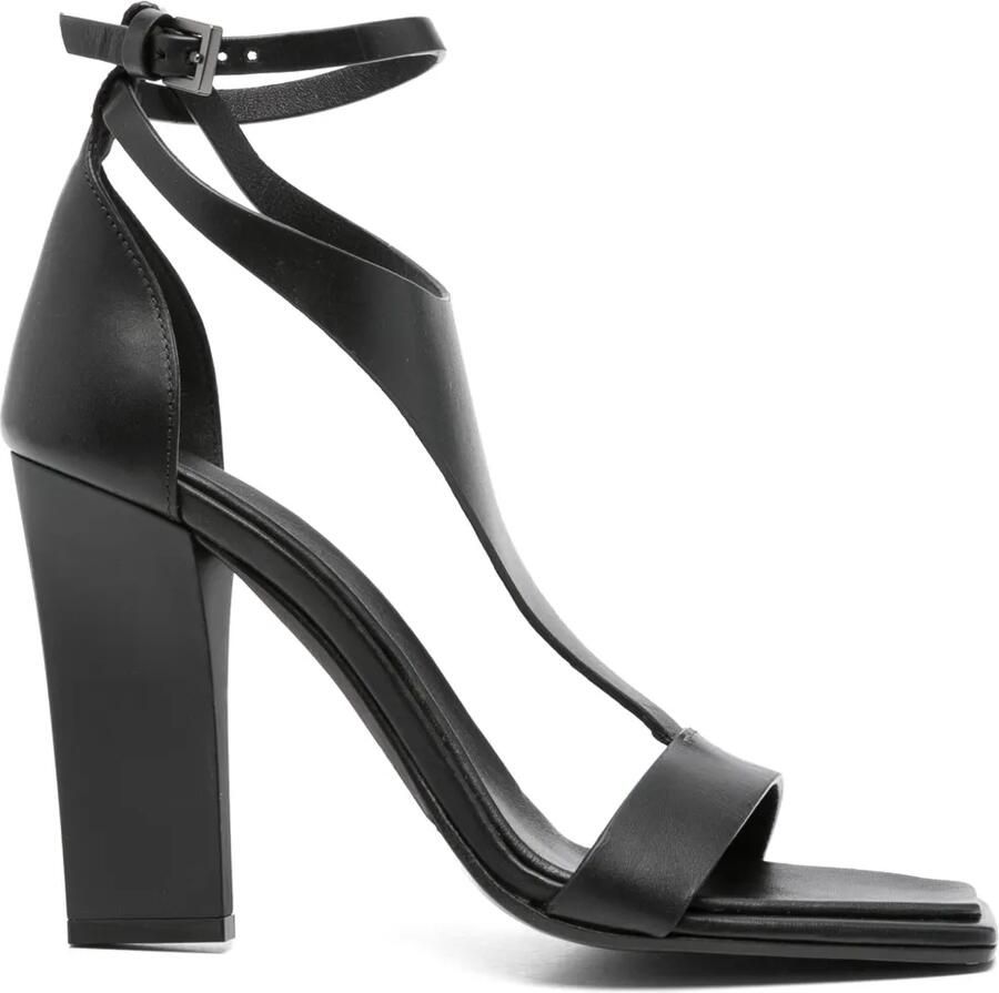 Max Mara Leren sandalen Zwart