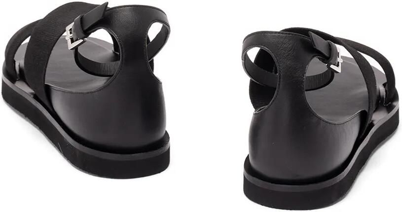Max Mara Platte leren sandalen Zwart