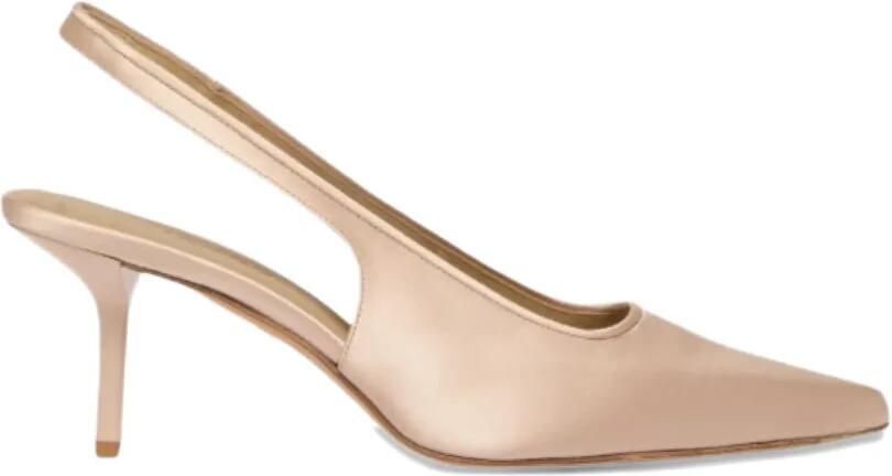 Max Mara Slingback pumps met satijnen afwerking Beige