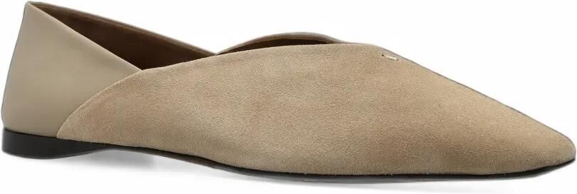 Max Mara split leather and nappa leather ballet flats beige - Foto 4