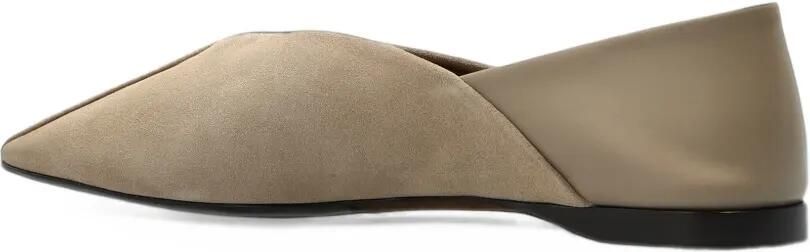 Max Mara split leather and nappa leather ballet flats beige - Foto 5