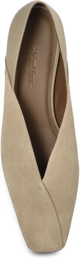 Max Mara split leather and nappa leather ballet flats beige - Foto 3
