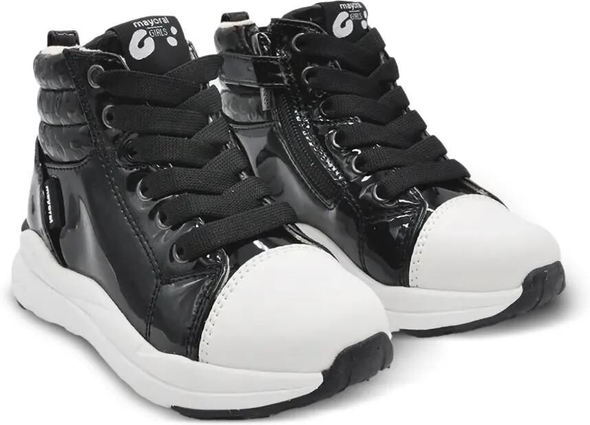Mayoral Gewatteerde high-top sneakers met gelakte afwerking Zwart