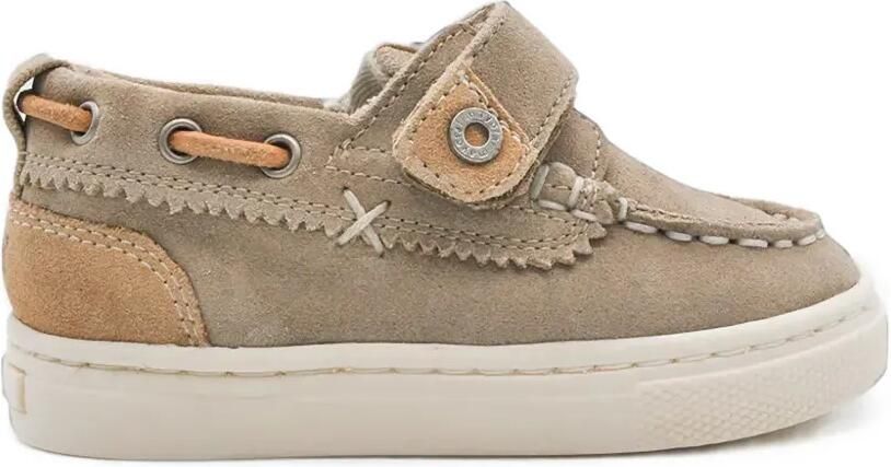 Mayoral Suède loafers met klittenband Beige