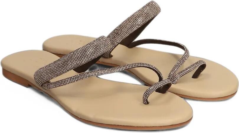 MC2 Saint Barth Cora Ring sandals with brown rhinestones Bruin - Foto 3