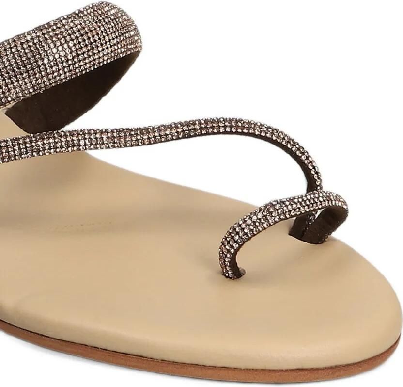 MC2 Saint Barth Cora Ring sandals with brown rhinestones Bruin - Foto 2