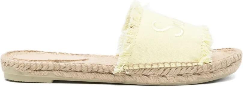 MC2 Saint Barth Luz Fringe sandalen met geborduurd logo Geel - Foto 1