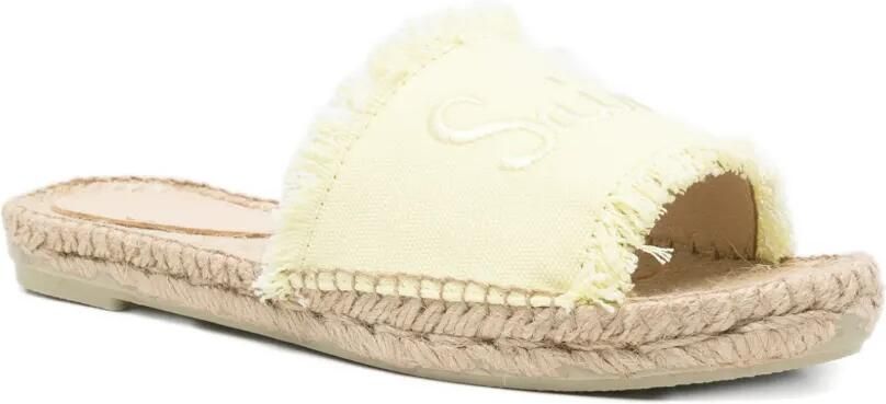 MC2 Saint Barth Luz Fringe sandalen met geborduurd logo Geel - Foto 4