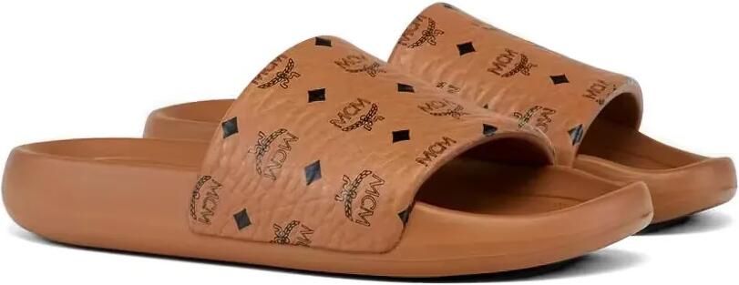 MCM Badslippers met visetos-print Bruin