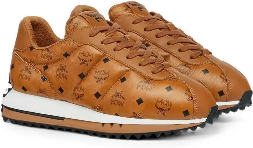 MCM Visetos sneakers met monogram-print Bruin