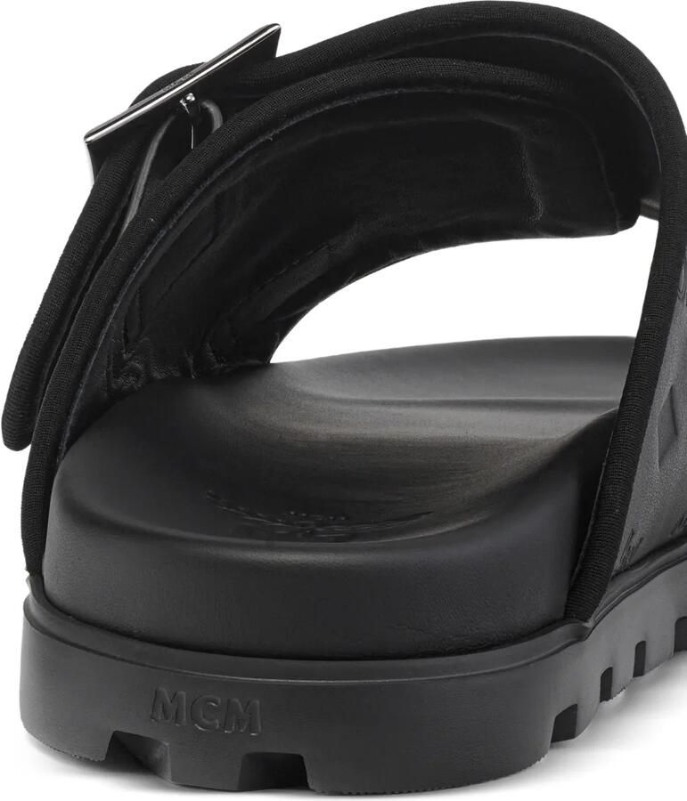 MCM Leren sandalen met monogram-reliëf Zwart - Foto 3