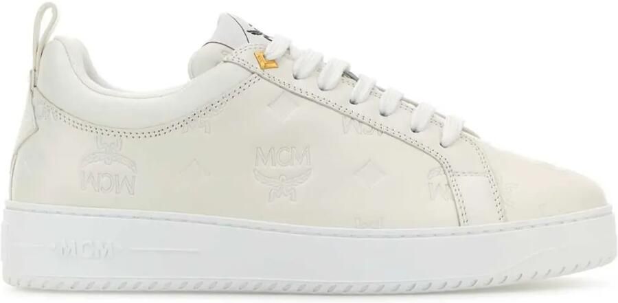 MCM Leren sneakers met logo-reliëf Wit