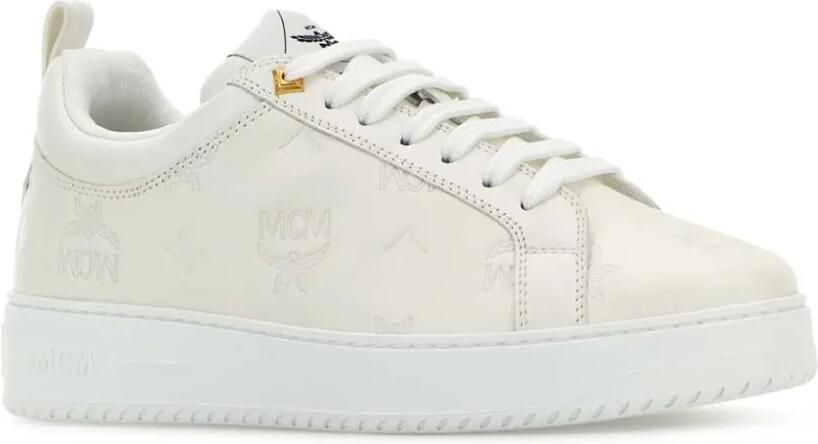 MCM Leren sneakers met logo-reliëf Wit - Foto 2