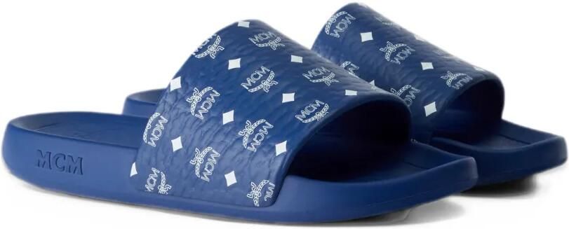 MCM monogram-print rubber slides Blauw - Foto 5