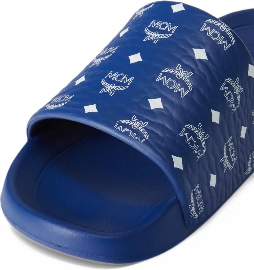 MCM monogram-print rubber slides Blauw - Foto 2