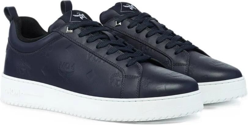 MCM Neo Terrain logo-embossed leather sneakers Blauw