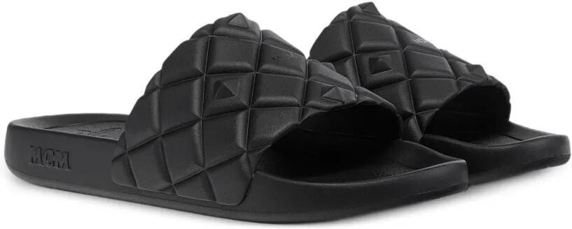 MCM Slippers met gewatteerd effect Zwart