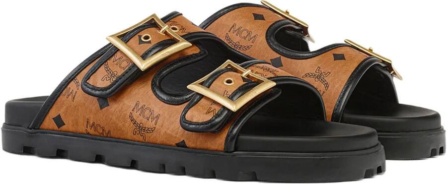 MCM Visetos canvas sandalen Bruin