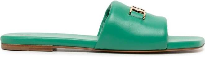 MCM Mode Travia leren slippers Groen
