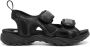 MCQ Striae sandalen met klittenband Zwart - Thumbnail 1