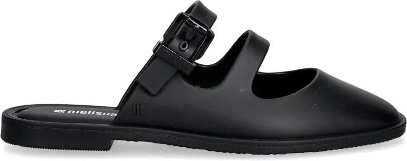 Melissa Anastasia slippers met gespsluiting en uitgesneden details Zwart