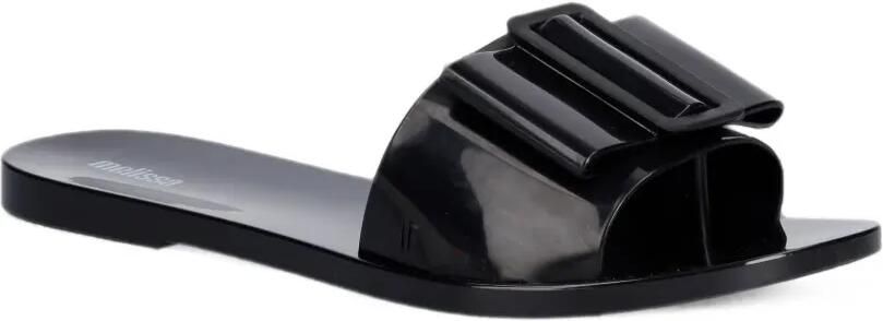 Melissa Babe slippers met gespdetail Zwart