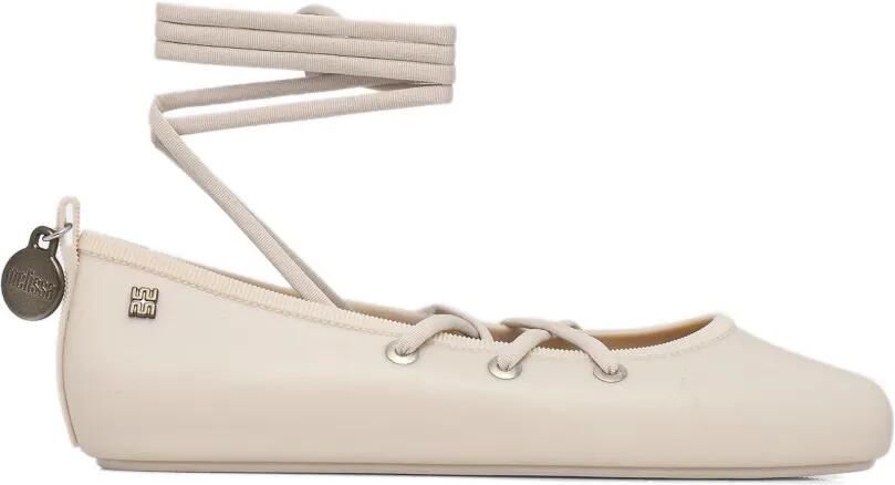 Melissa Ballerina's met enkelbandje en veters Beige