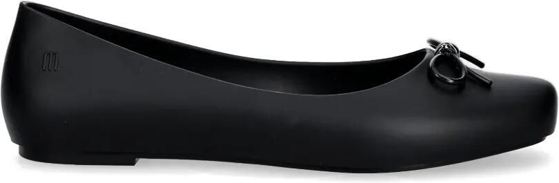 Melissa Ballerina's met vierkante neus en strik-detail Zwart